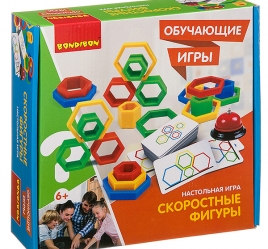 Обучающие игры Bondibon Настольная игра «СКОРОСТНЫЕ ФИГУРЫ», BOX 25,5x6,5x25,5 см